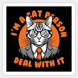 I'm a Cat Person, Deal With It Sticker